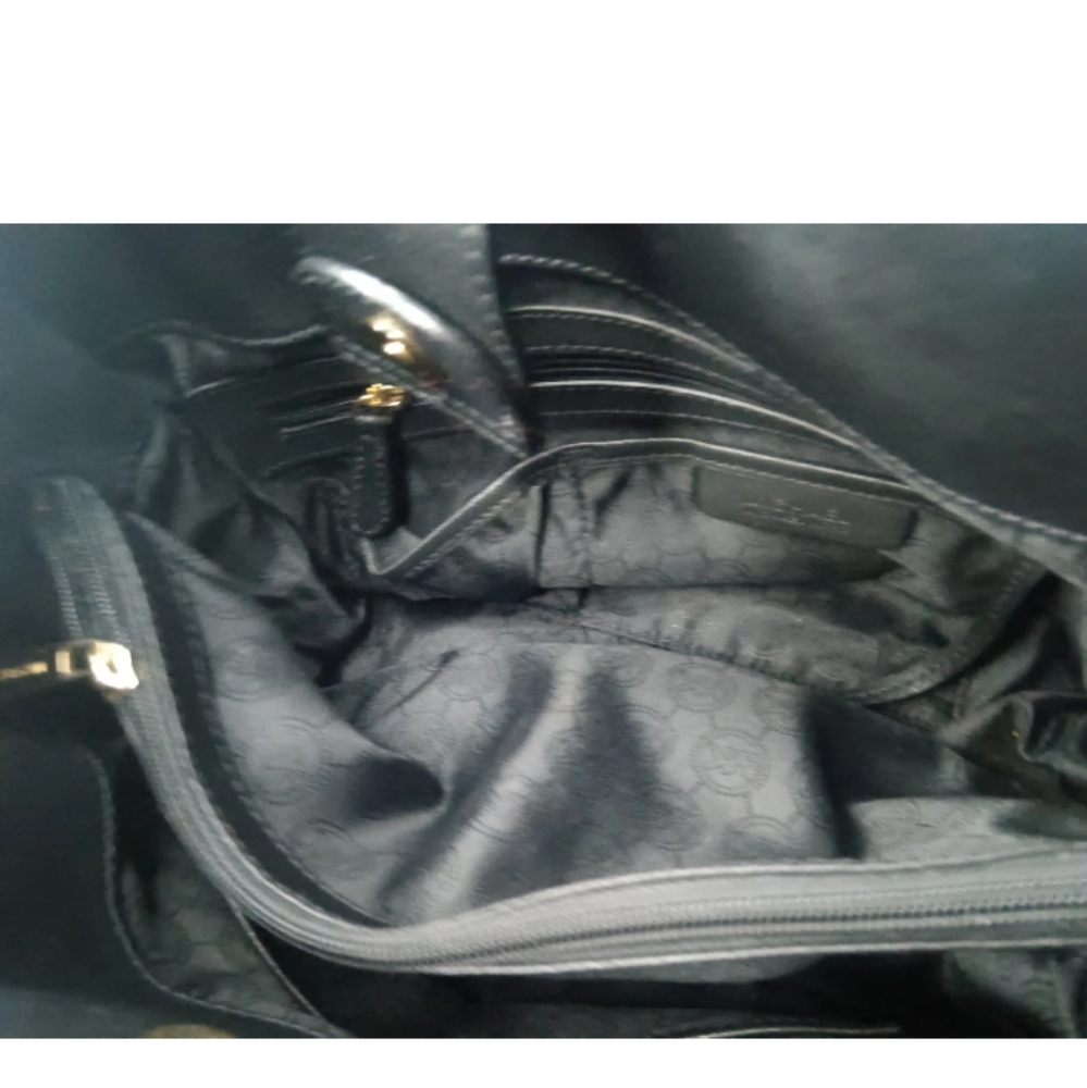 Michael Kors black Saffiano Leather Hamilton East West Studio Handbag Tote - Picture 9 of 12